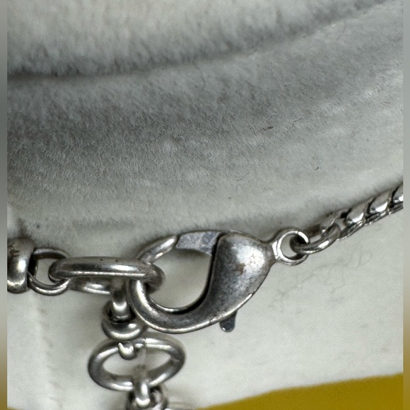 Lucky Brand Slider Disc Charms Silver Tone Choker 18" Necklace - Picture 8 of 9